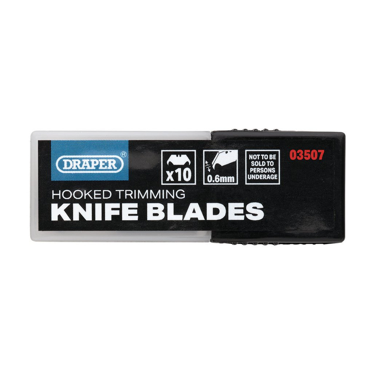 Draper Tools Heavy Duty Hooked Trimming Knife Blades Pack of 10 High CarbonSteel