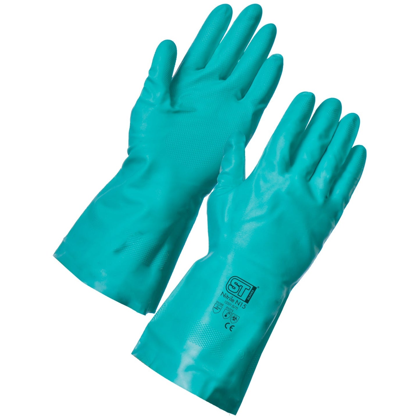 Supertouch Nitrile N15 Gloves 15 Mil Chemical Protection Textured Grip 33cm