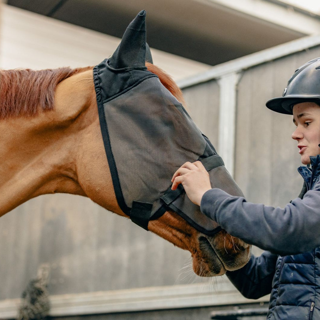 KM Elite Horse Combat Fly Mask For Horses Ultimate Protection and Comfort