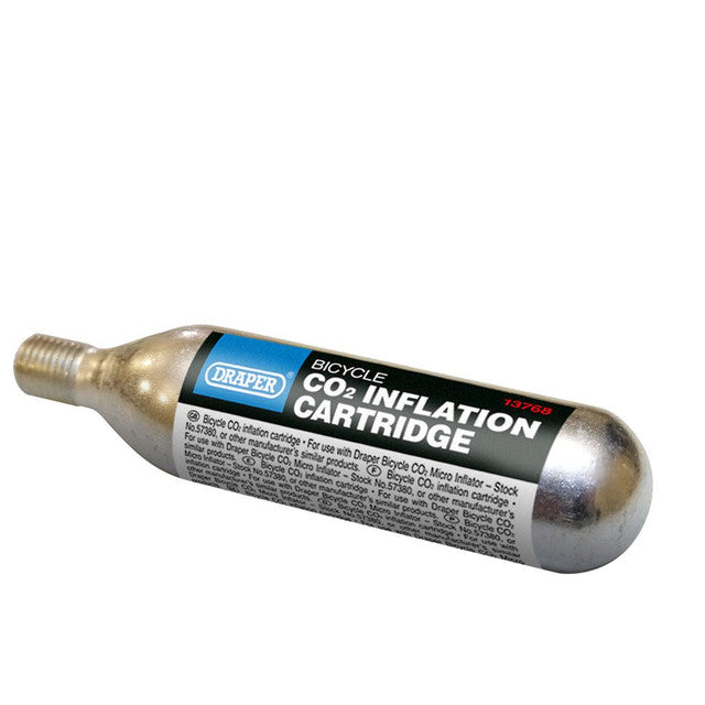 Draper Tools 16G CO2 Inflation Cartridges Pack of 5 for Bicycle Tyres