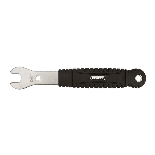 Draper Tools 15mm Bicycle Pedal Wrench with Non-Slip Handle and Leverage