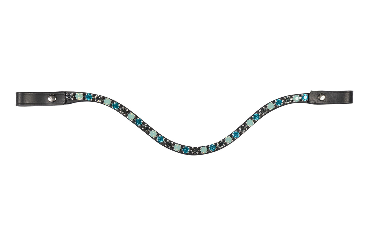 HKM Horse Browband -Aurora- U-Shape Leather With Rhinestones