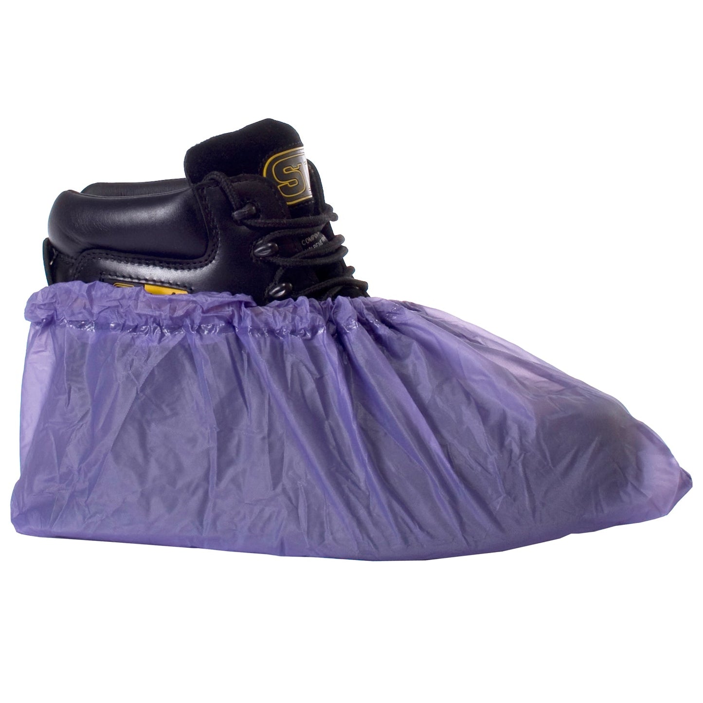 Supertouch PVC Overshoes with Elastic Ankle Closure and Textured Grip - 100 Pack