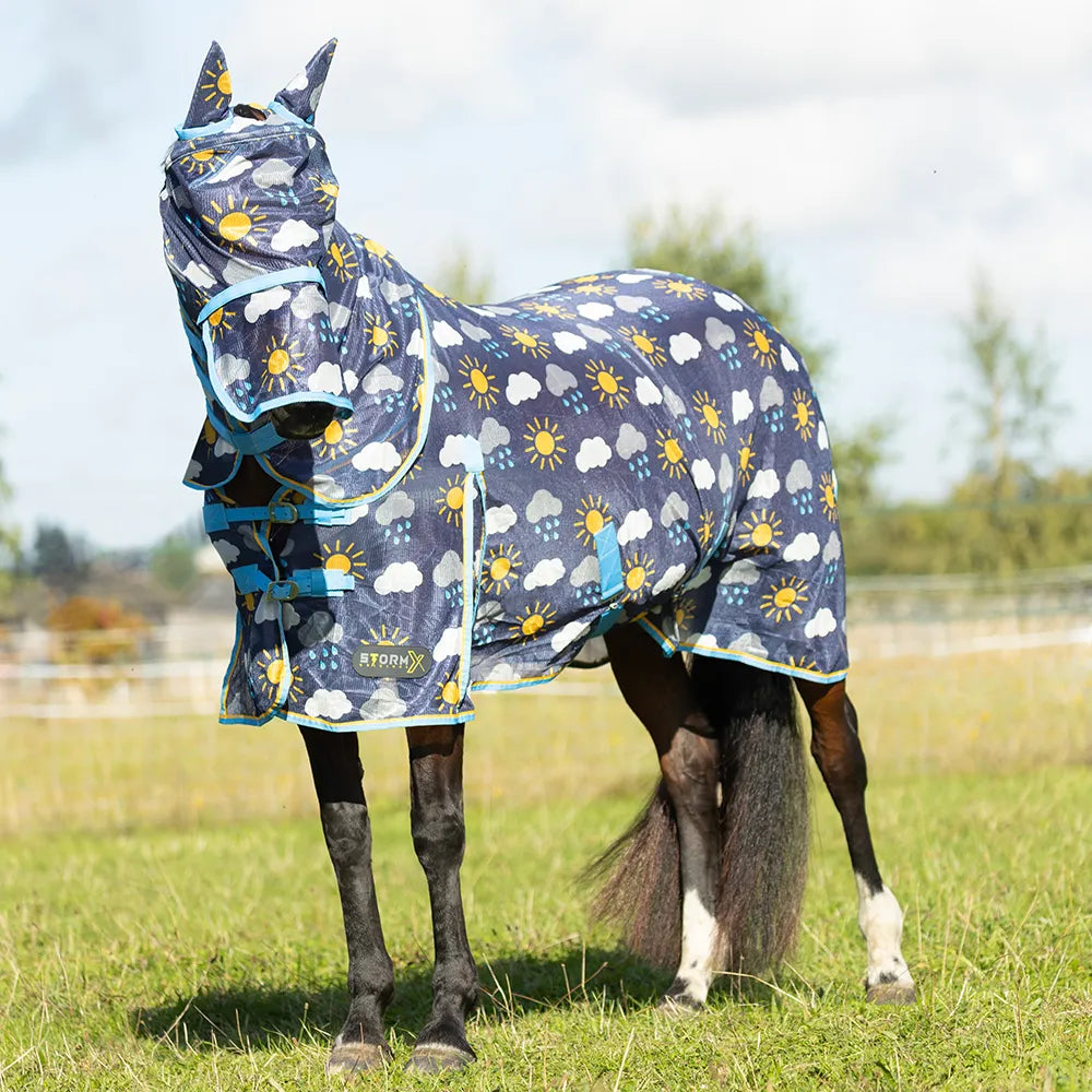 HY Horse Equestrian Come Rain Or Shine Fly Mask With Ears and Detachable Nose