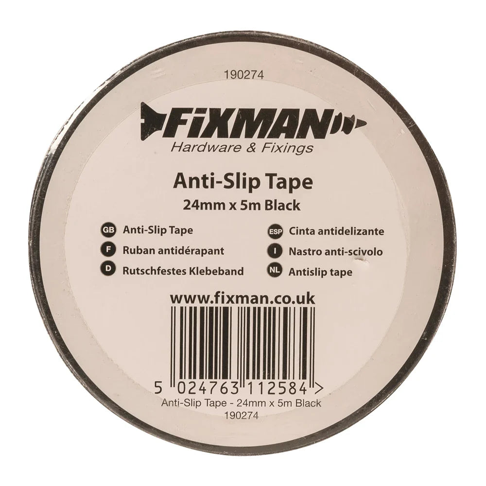 Fixman Anti-Slip Tape 24mm x 5m Black High Quality Abrasive Safety Solution