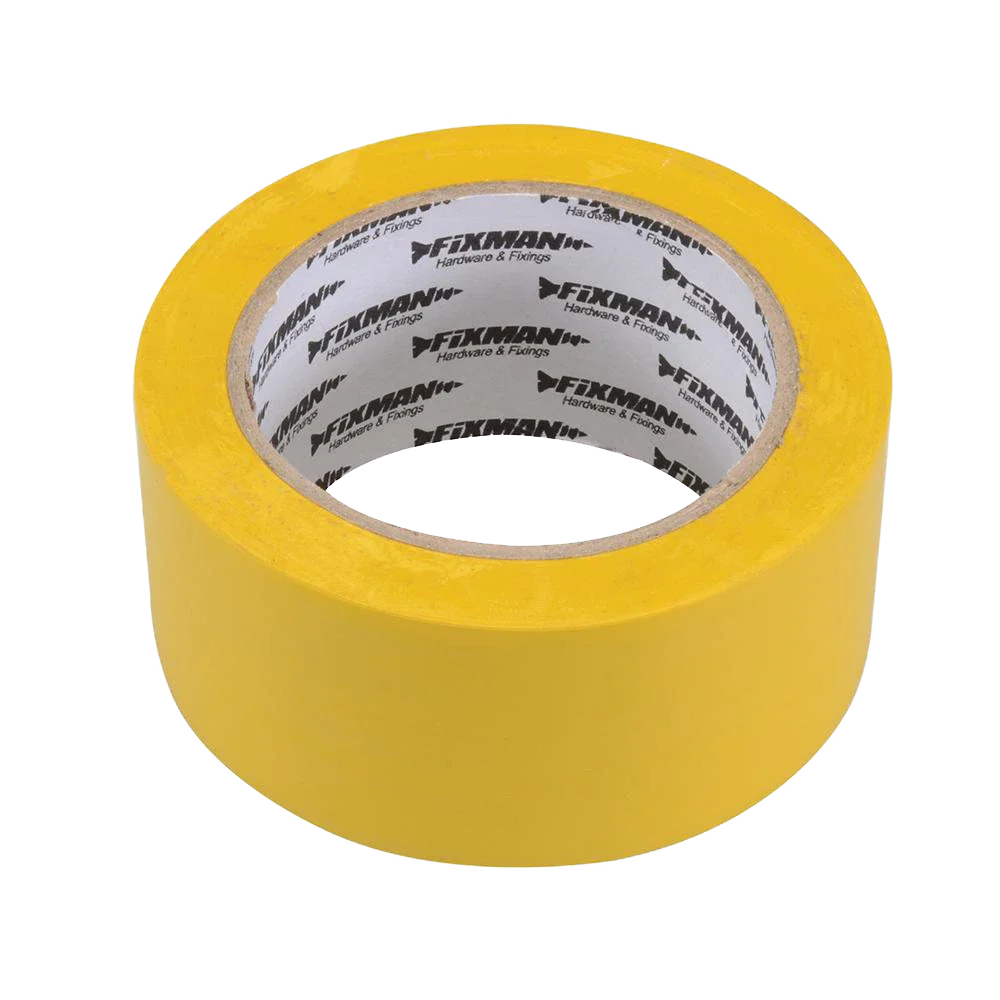 Fixman 50mm x 33m Yellow Insulation Tape PVC Rubber Adhesive Flame Retardant