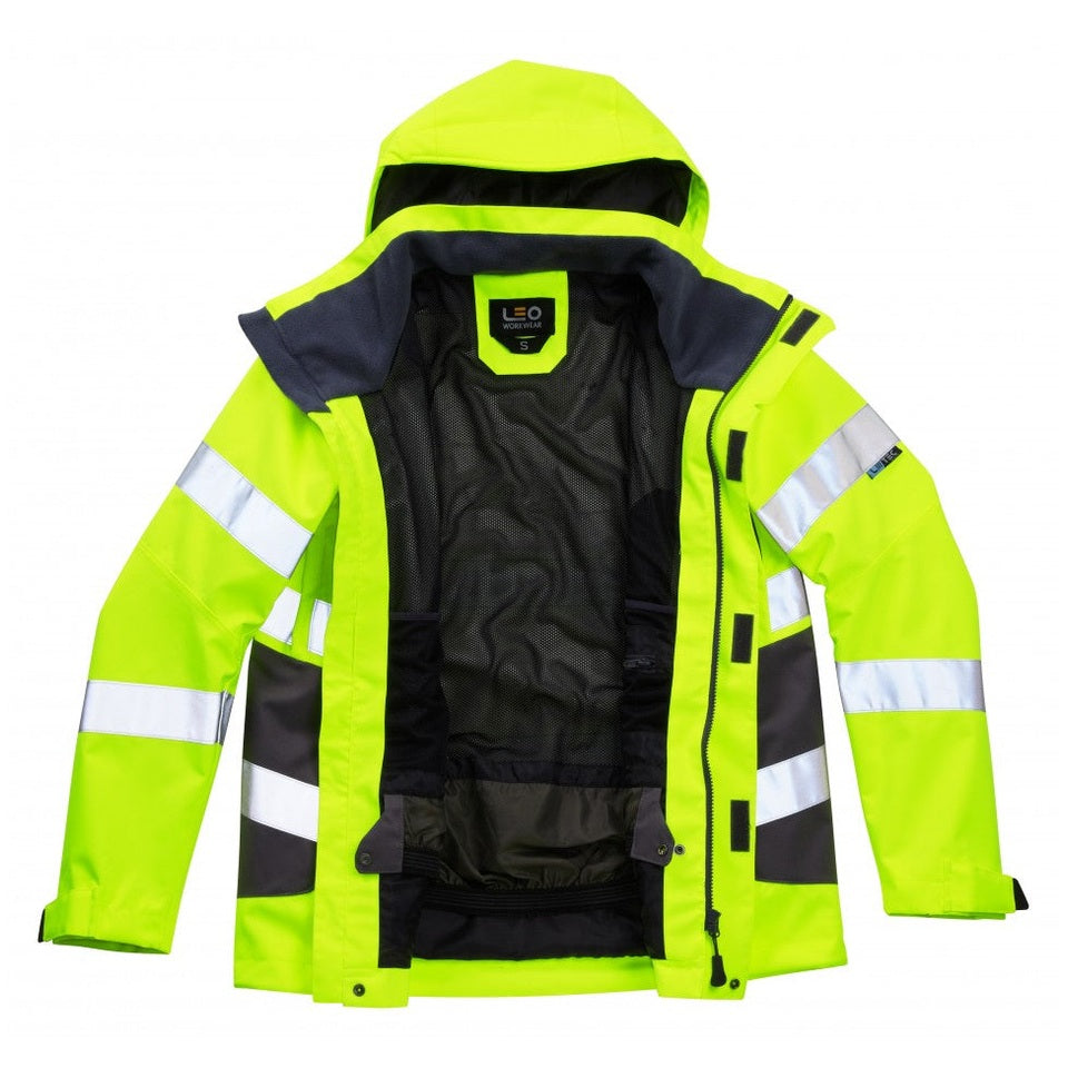 Leo Workwear EXMOOR EcoViz 10K Performance Jacket Breathable Waterproof S-6XL