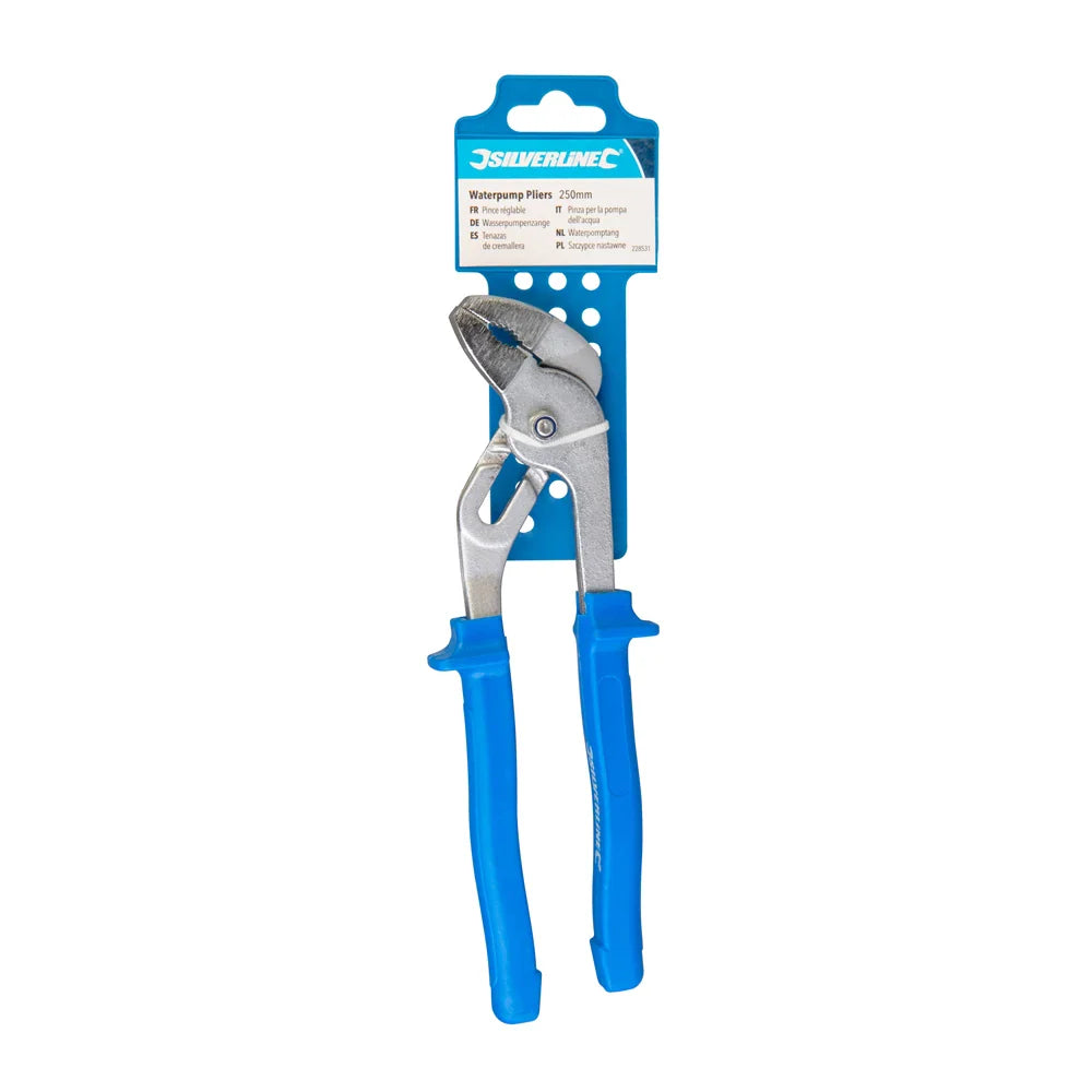 Silverline 250mm Waterpump Pliers with Adjustable Jaws and Slip-Guard Handles