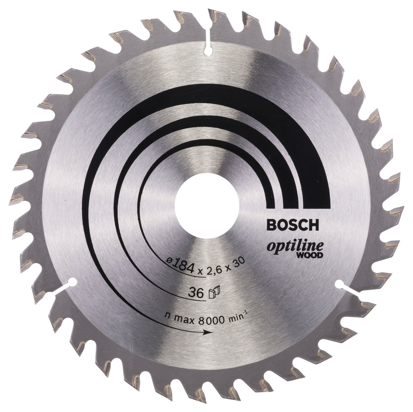 Bosch Optiline Wood Circular Saw Blade 184mm 36 Teeth Precision Cuts SK5 Steel