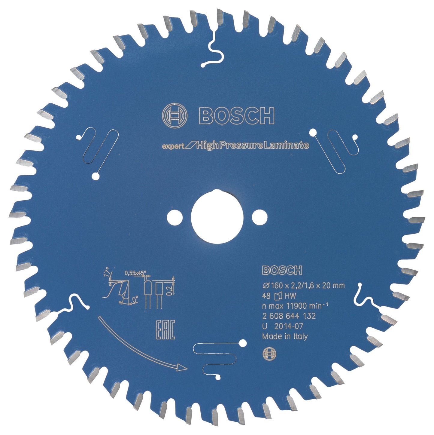 Bosch Professional Circular Saw Blade 160mm for High Pressure Laminate 48T