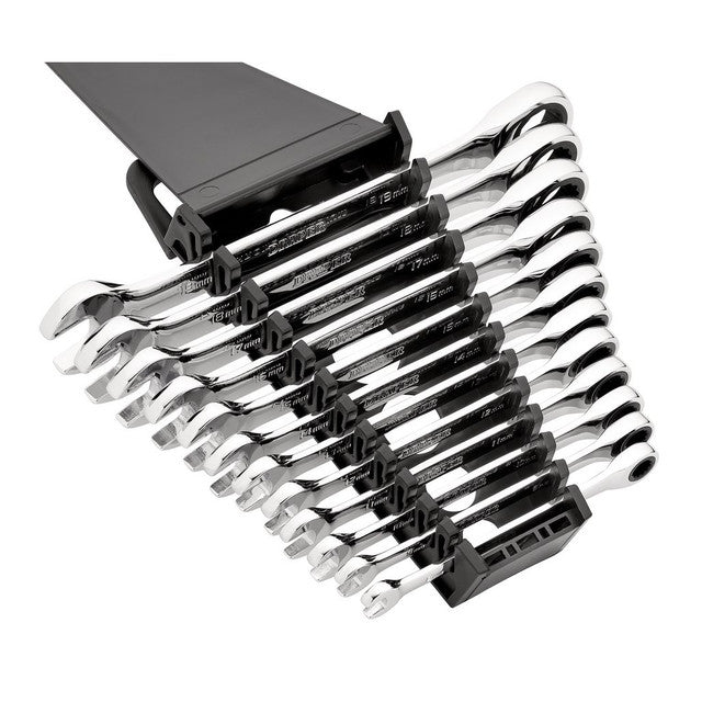 Draper HI-TORQ Metric Ratchet Combination Spanner Set 12 Piece Chrome Vanadium