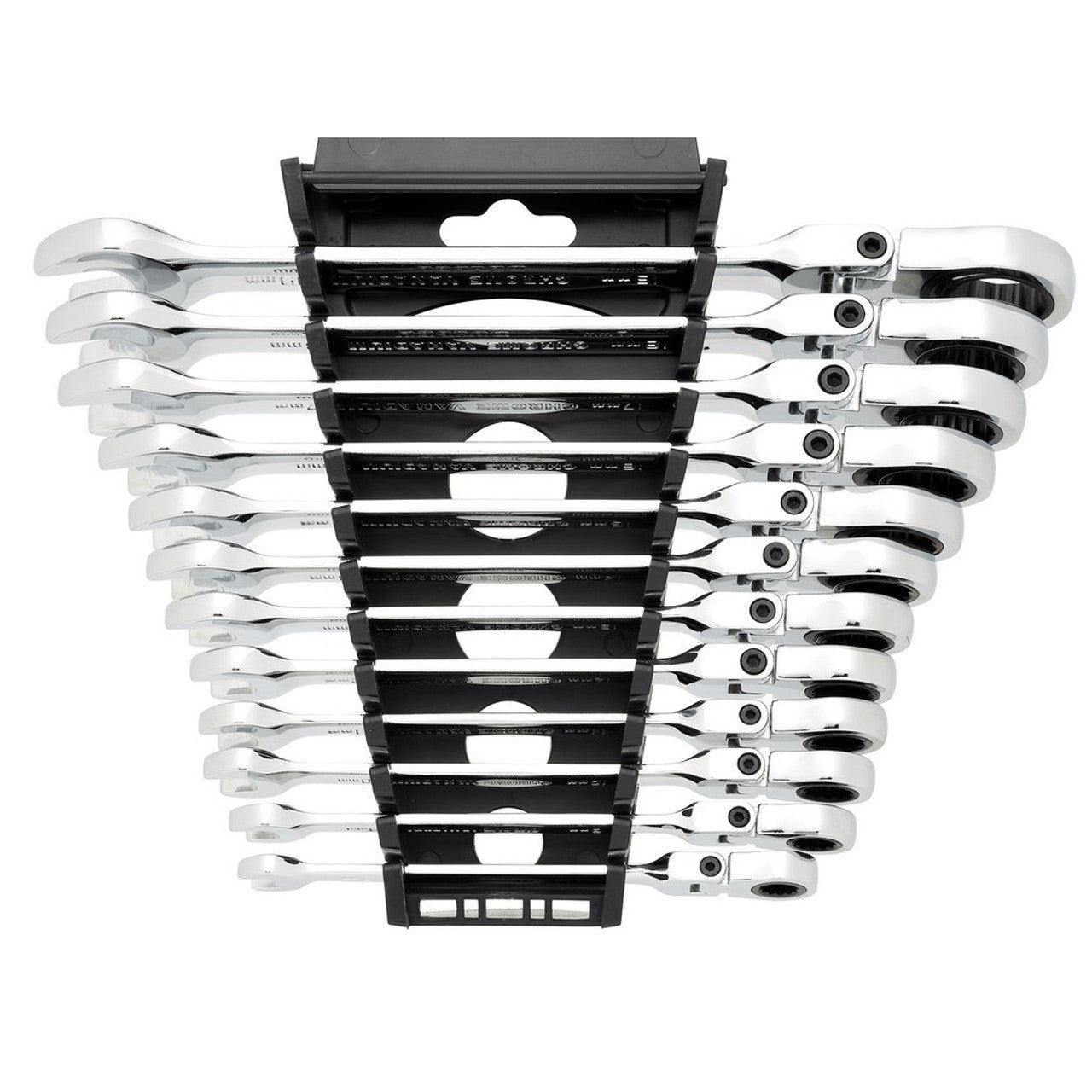 Draper HI-TORQ Metric Flexible Head Ratchet Spanner Set 12 Piece Chrome Vanadium