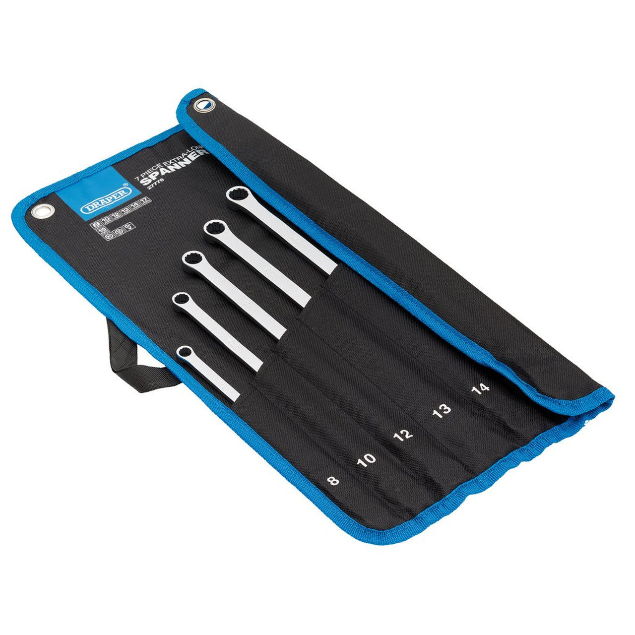 Draper Tools HI-TORQ Metric Extra-Long 7 Piece Double Ring Ratchet Spanner Set