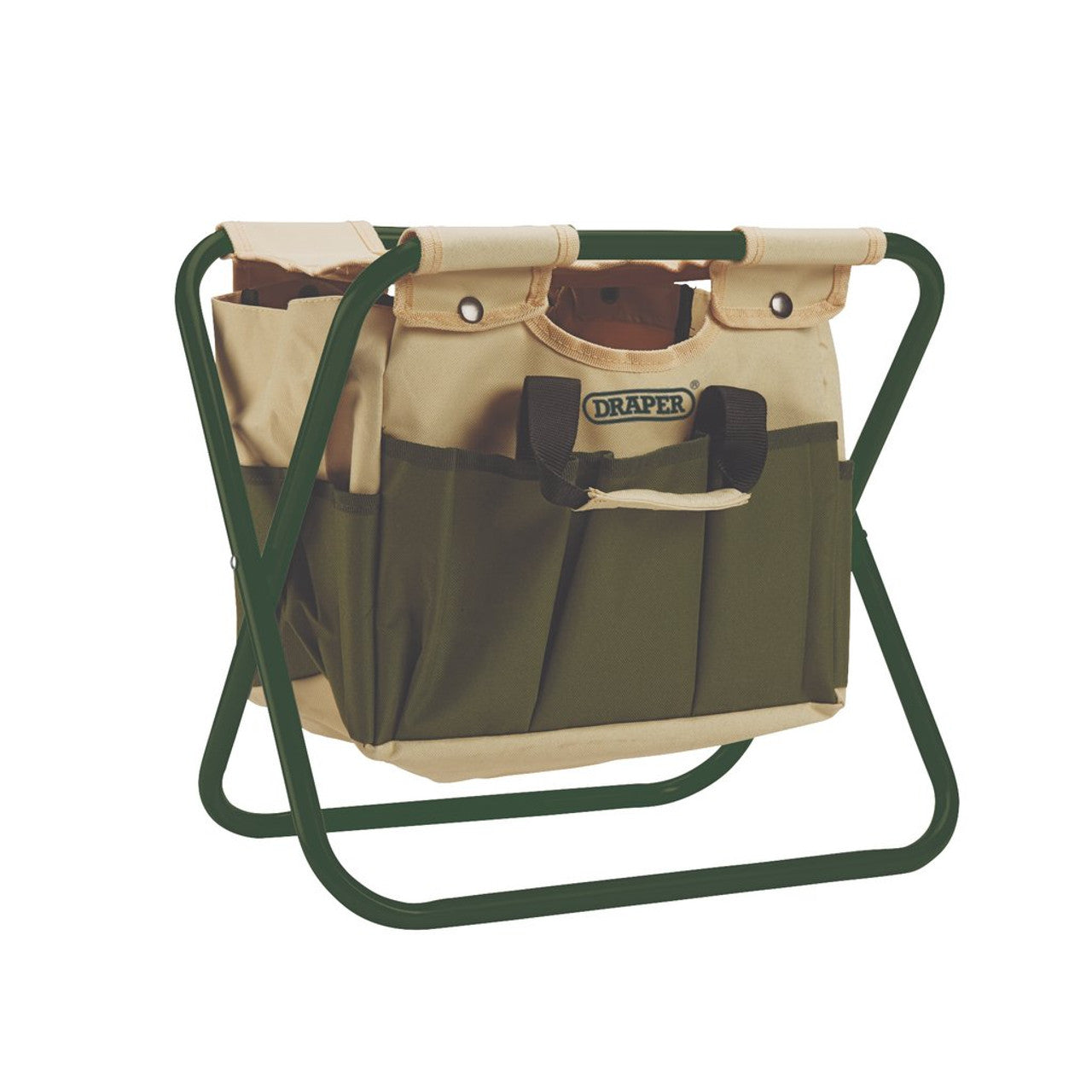 Draper Tools 2-in-1 Foldable Seat with Detachable Tool Bag for Outdoors