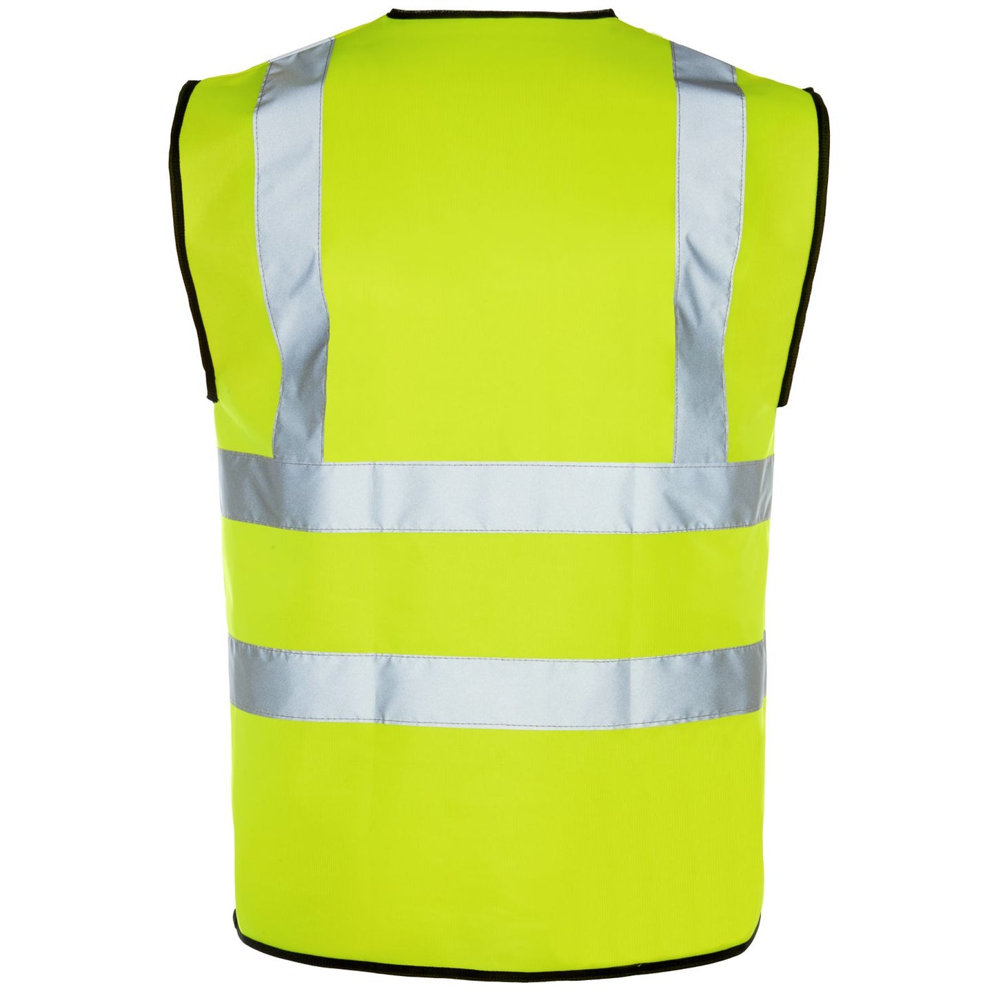 Supertouch Hi Vis Yellow Velcro Vest Class 2 Safety Workwear Black Binding