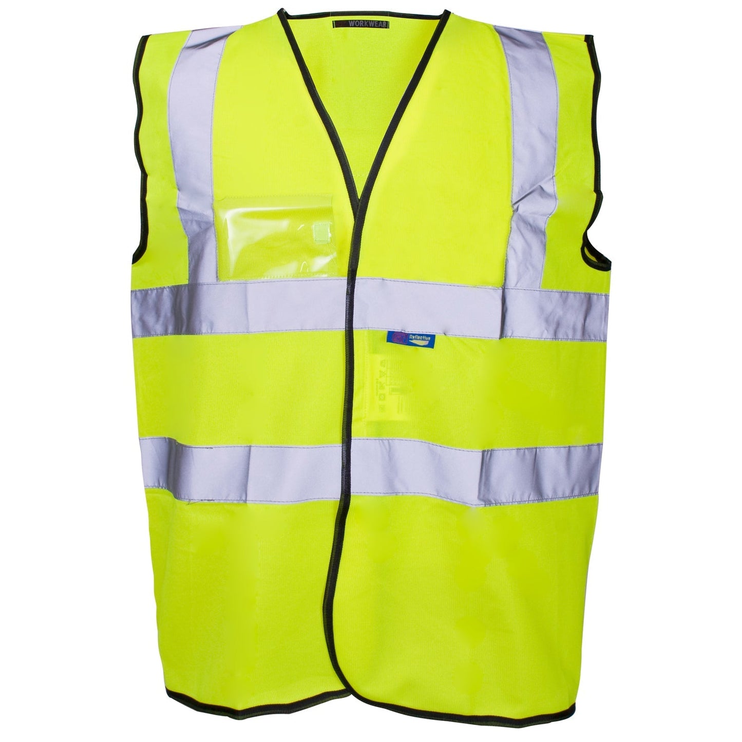 Supertouch Hi Vis Yellow Velcro ID Vest Class 2 Safety Workwear Waistcoat