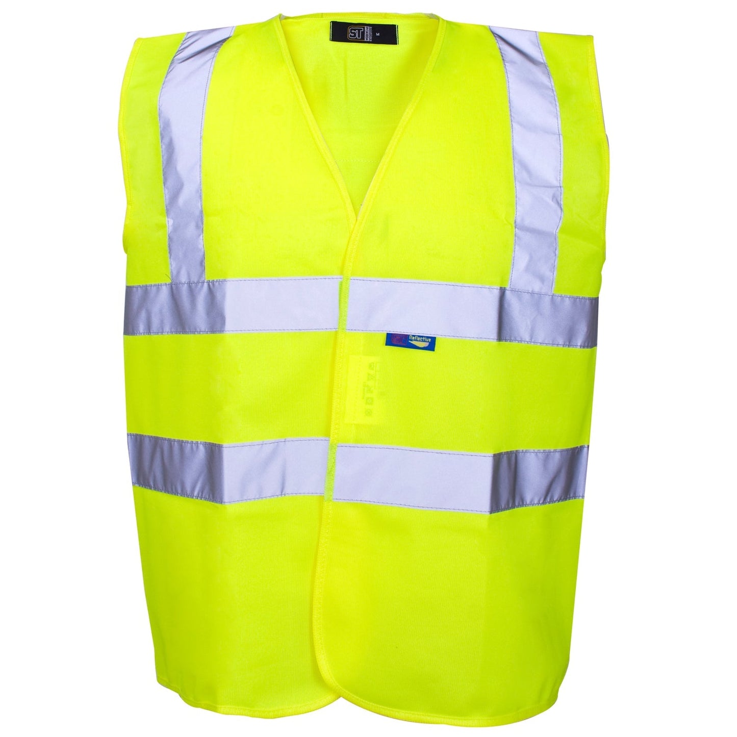 Supertouch Hi Vis Yellow Velcro Vest Class 2 2 Band & Brace Workwear