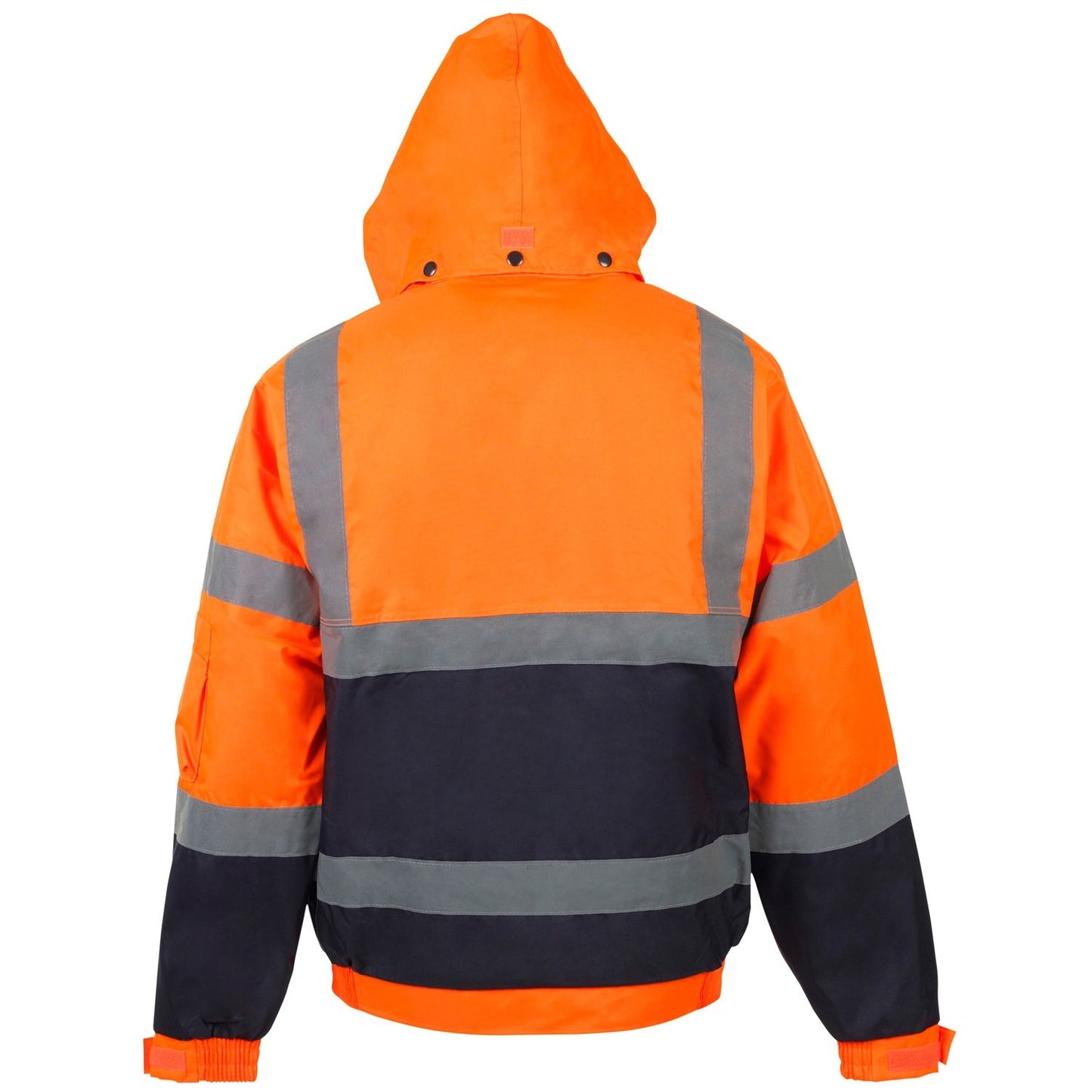 Supertouch Hi Vis Orange 2 Tone Bomber Jacket Heavy-Duty Zip Storm Flap