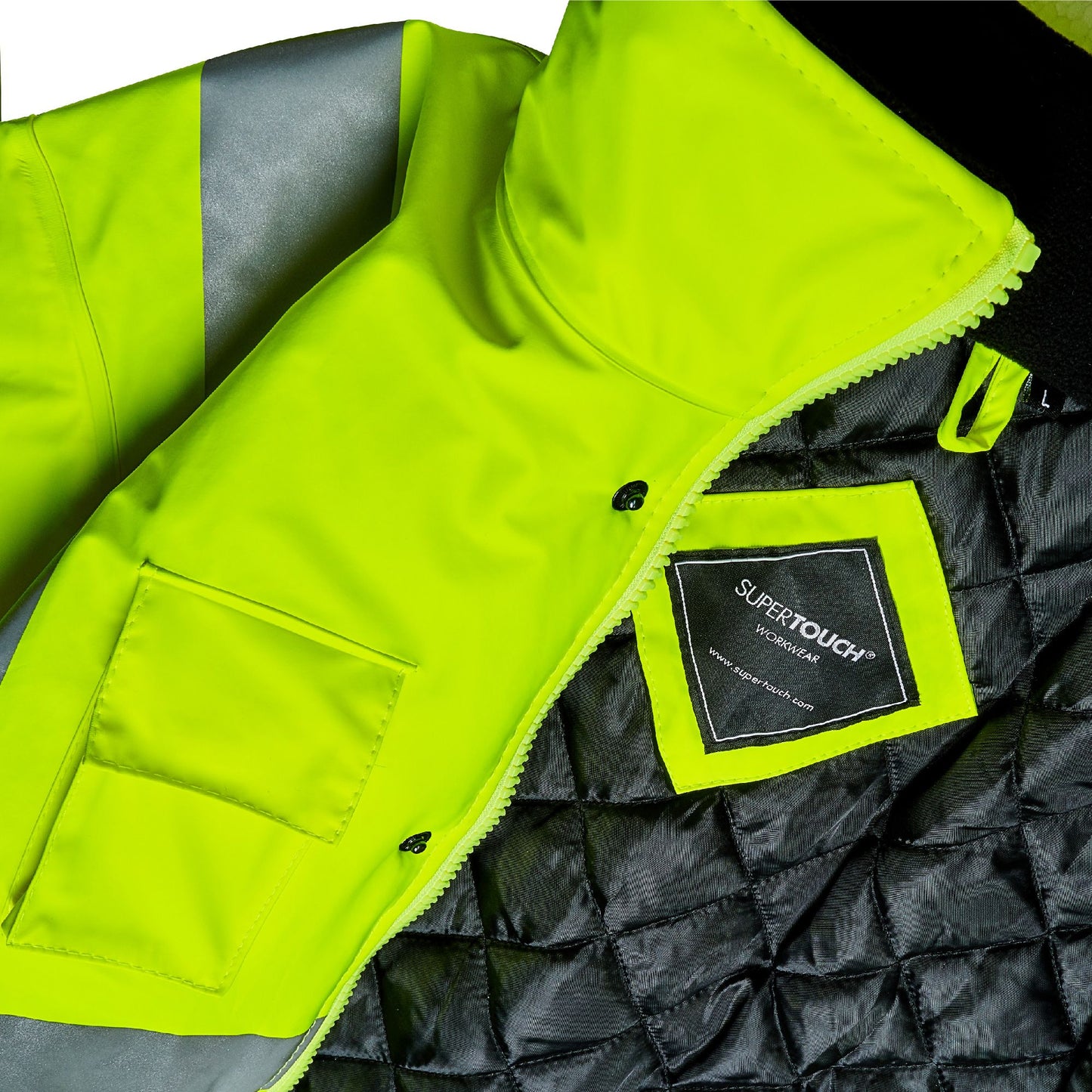 Stormflex Hi Vis Yellow Waterproof Bomber Jacket Breathable Heavy-Duty Zip