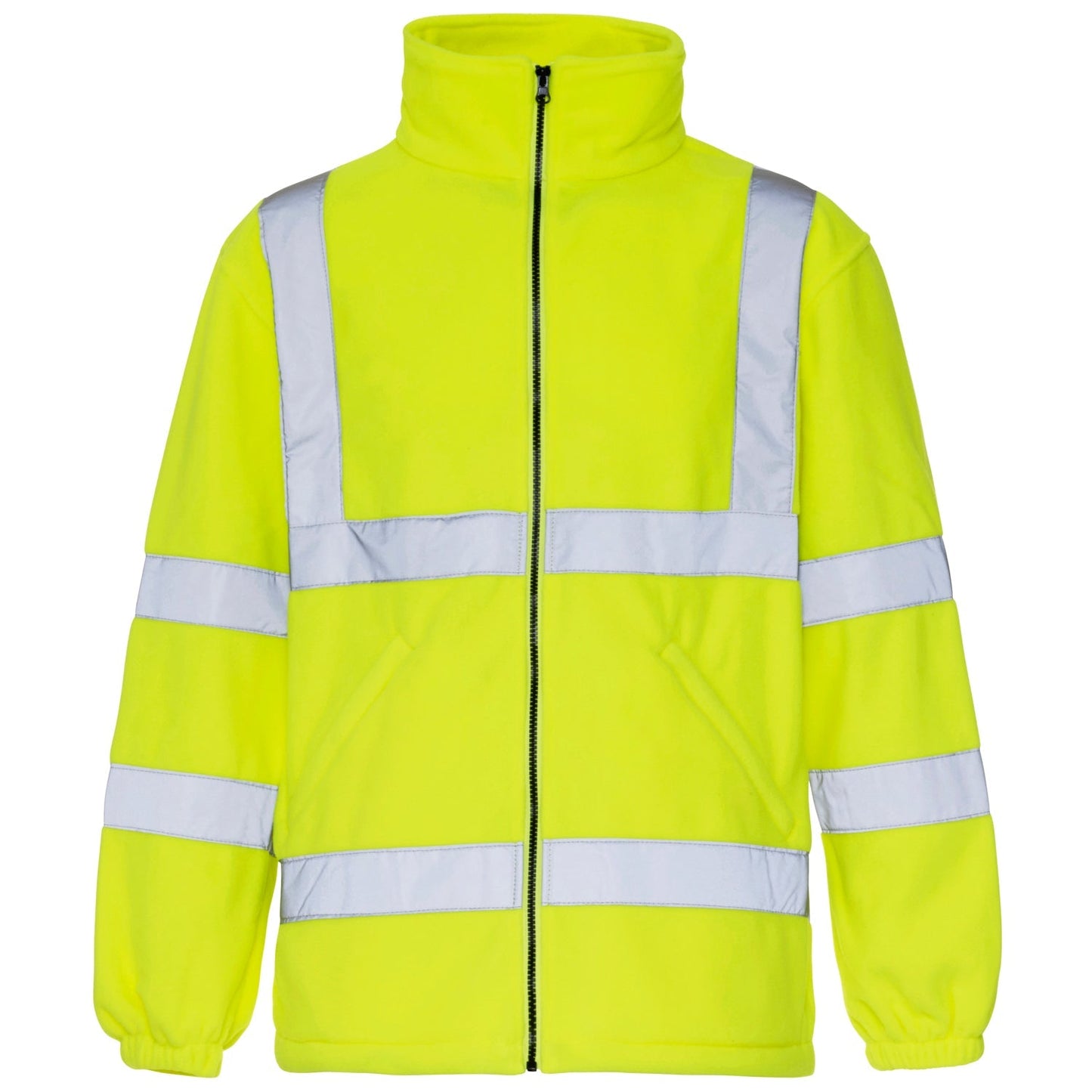 Supertouch Hi Vis Yellow Fleece Jacket with Zip Fastening and Pockets