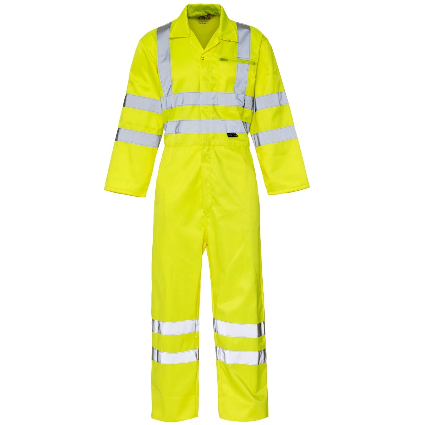 Supertouch Hi Vis Yellow Coverall Class 3 Polycotton 2-Way Zip Safety Gear
