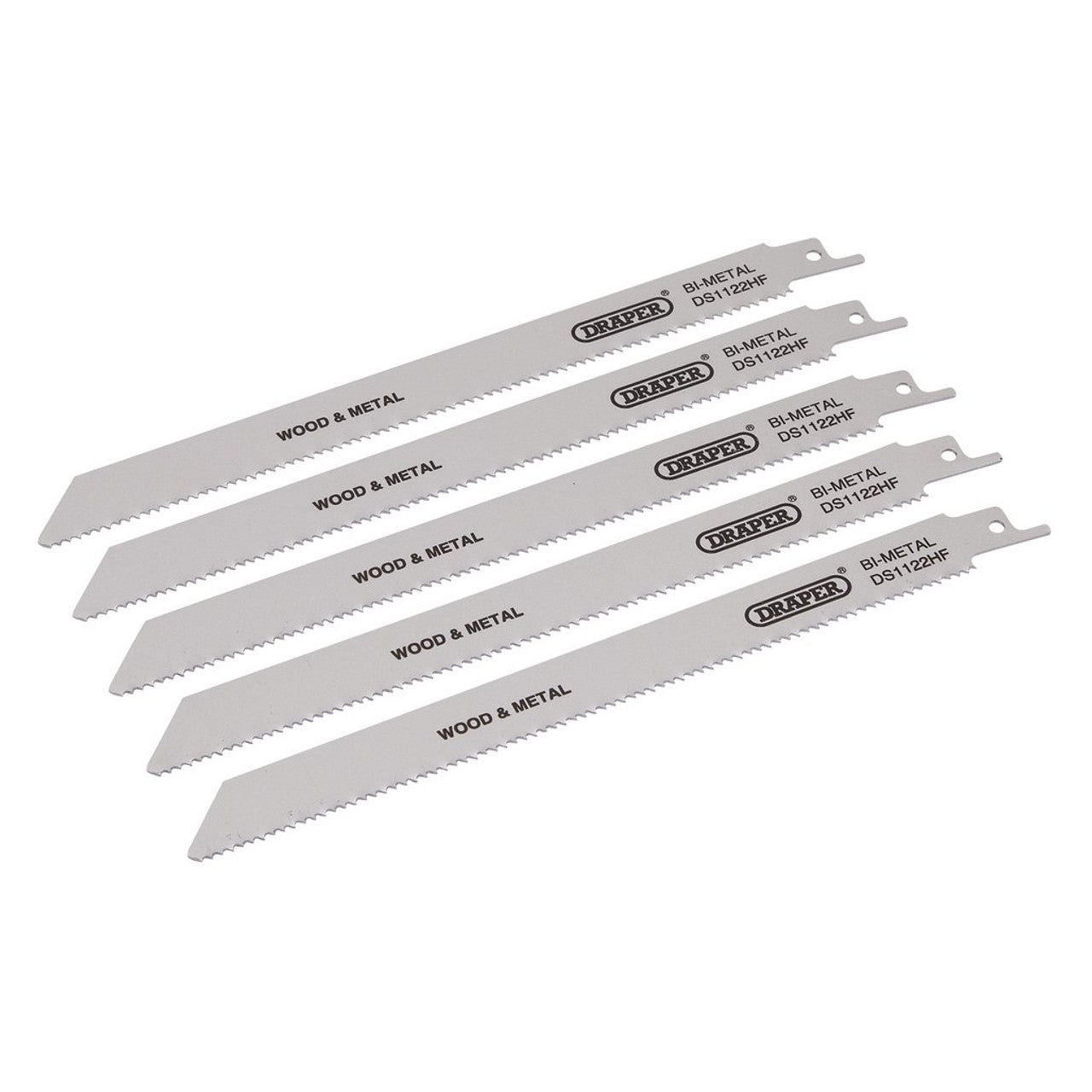 Draper Bi-Metal Reciprocating Saw Blades 225mm 10tpi Pack of 5 for Multi-Purpose