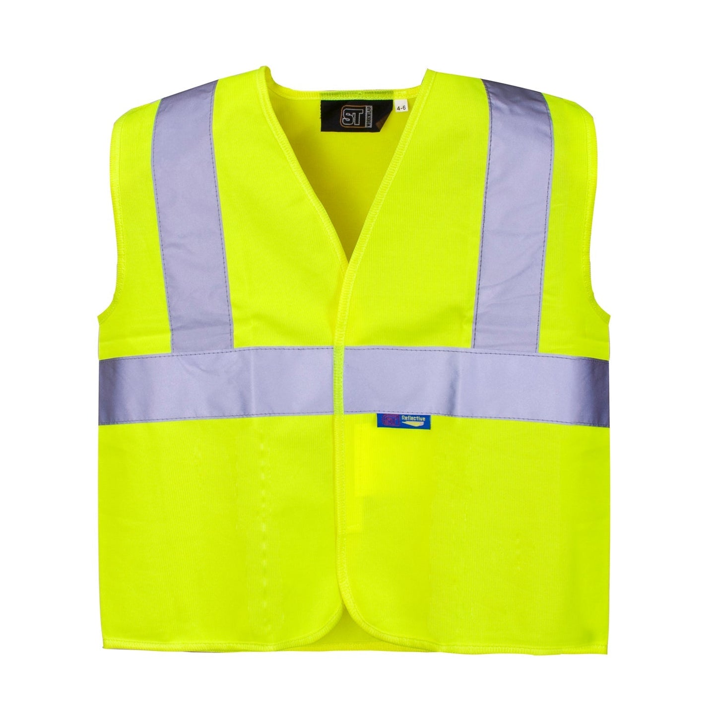 Supertouch Hi Vis Yellow Junior Vest with Velcro Front - Enhanced Visibility