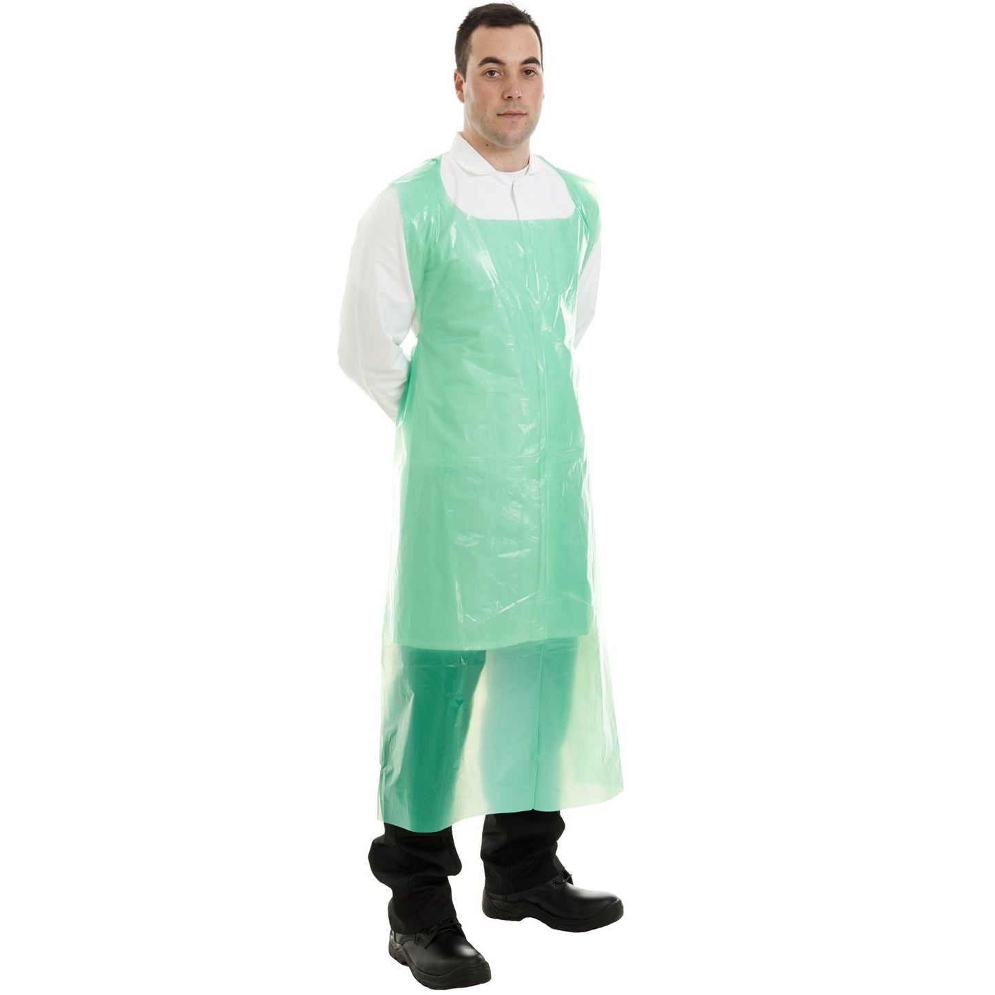 Supertouch 100 Micron PE Apron Blue 76x122cm Flat Pack 100 Units Food Safe