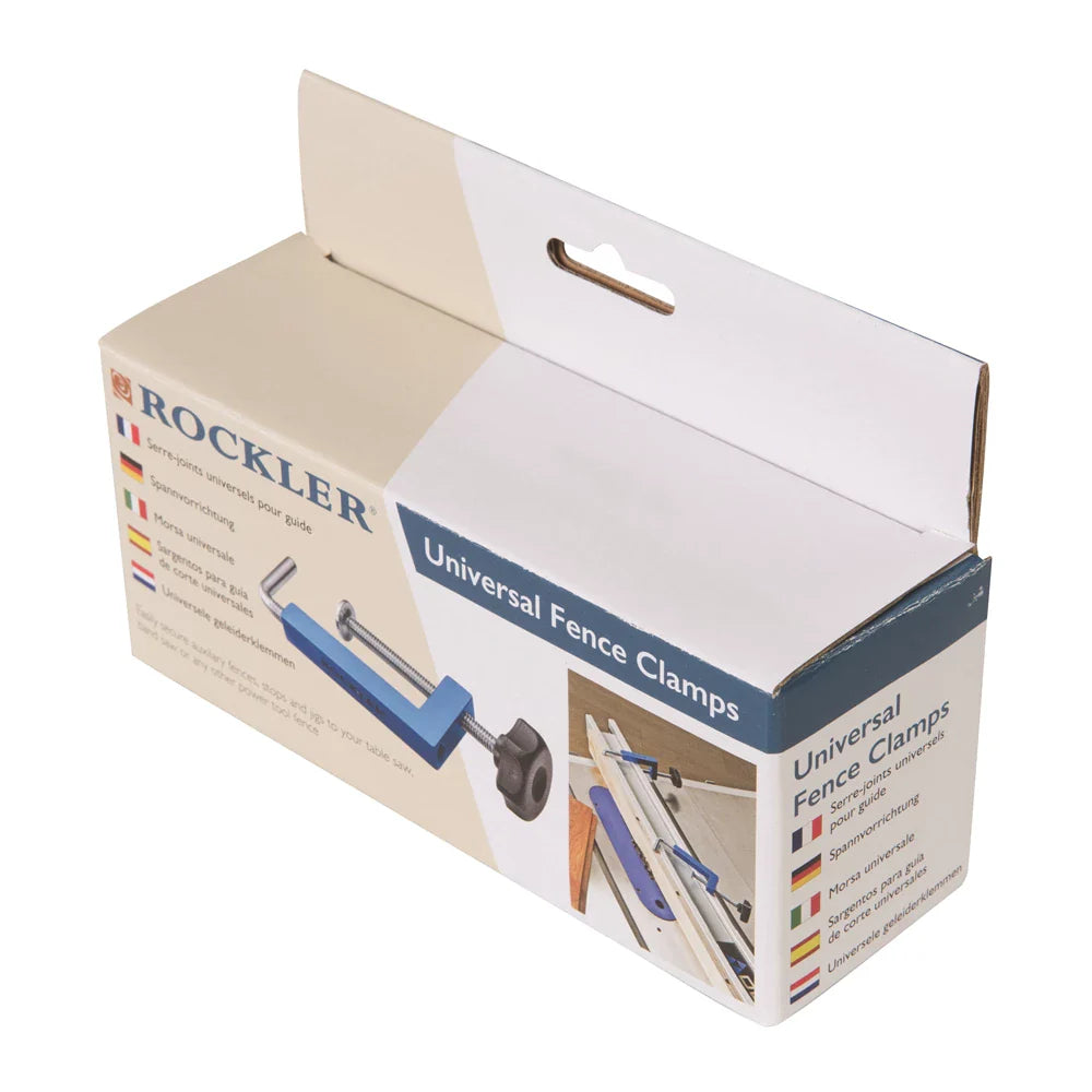 Rockler Universal Fence Clamps 2 Pack Aluminium Steel Adjustable 12.4-146mm