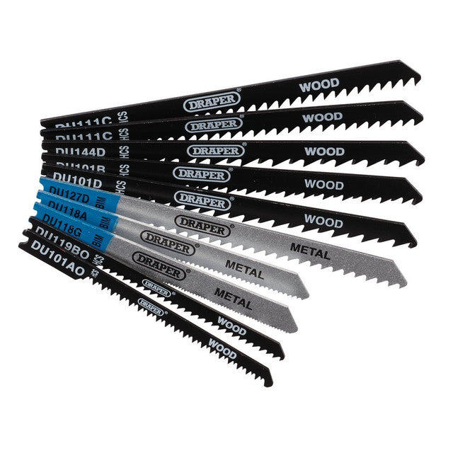 Draper Tools 10 Piece Jigsaw Blade Set Bi-Metal HCS for Wood and Metal