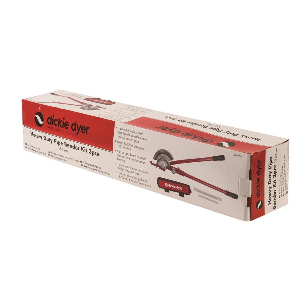 Dickie Dyer Heavy Duty Pipe Bender Kit 3pc with Aluminium Guides 15-22mm