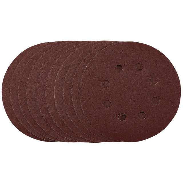 Draper Tools 125mm Sanding Discs 120 Grit Hook & Loop Pack of 10 for Wood Metal