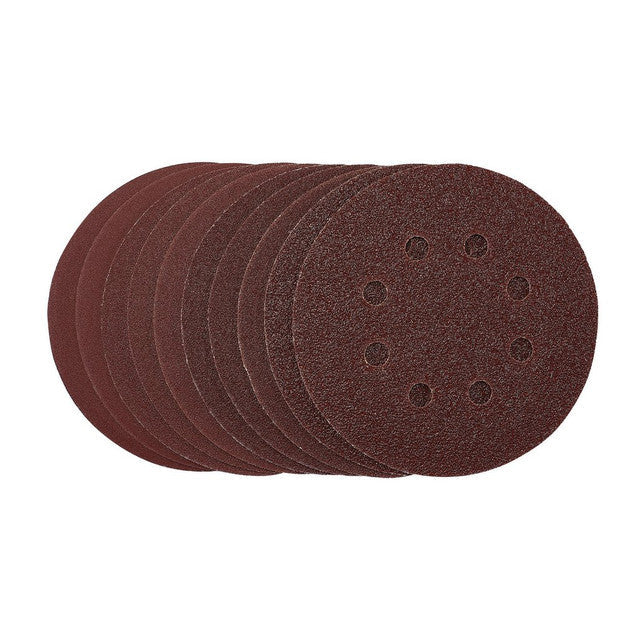 Draper Tools 125mm Punched Sanding Discs Pack of 10 Assorted Grit Hook & Loop