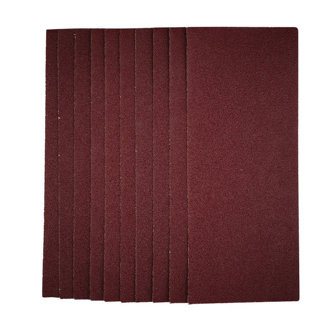 Draper Tools 1/2 Sanding Sheets 40 Grit 115x280mm Pack of 10 for Sanders