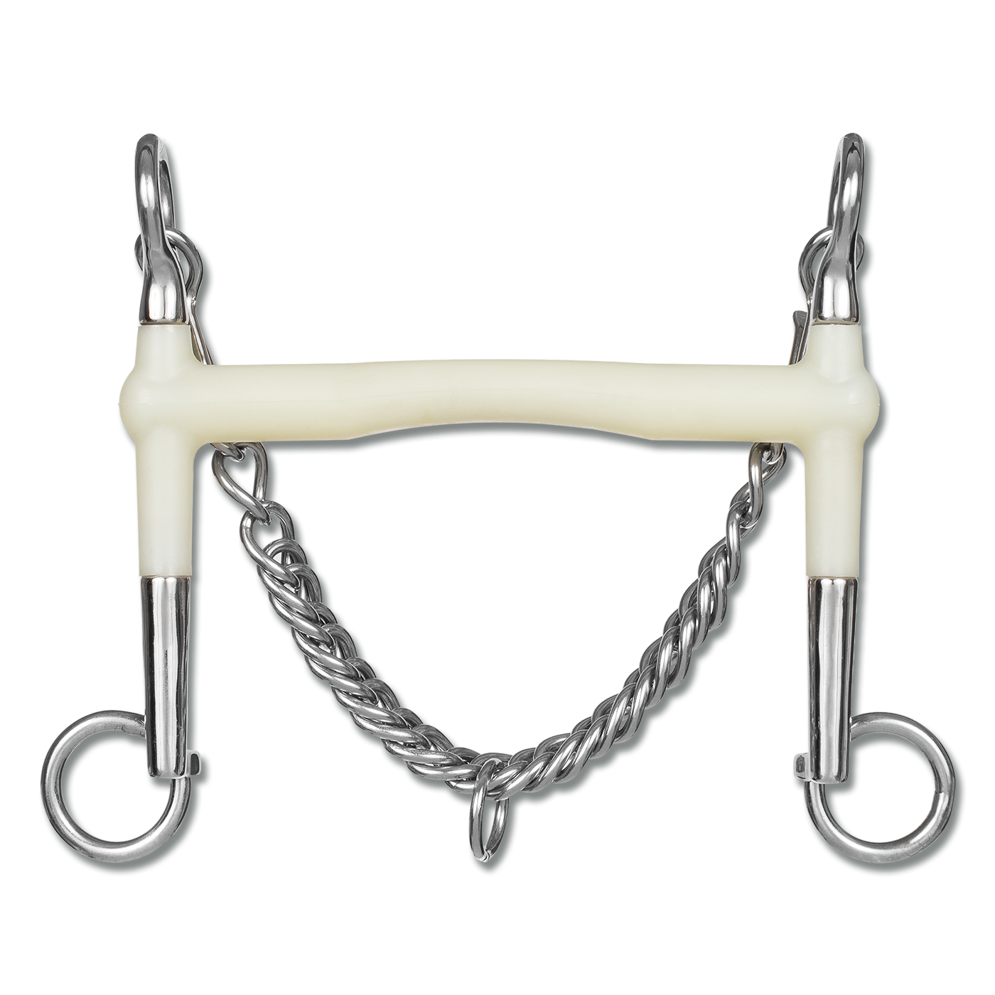 Happy Mouth Horse Weymouth Bit Apple Flavour Fixed Shanks Curb Chain Stainless