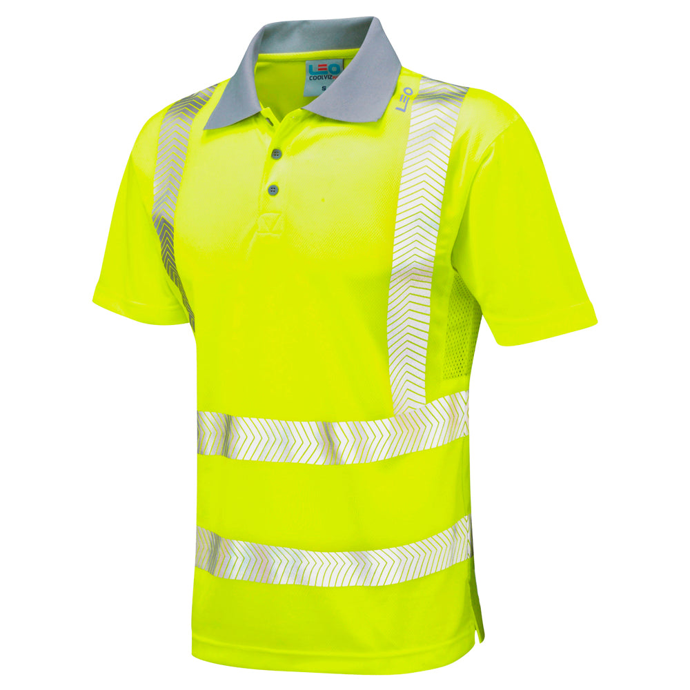 Leo Workwear EcoViz Performance Polo Shirt with Reflective Tape and Ventilation