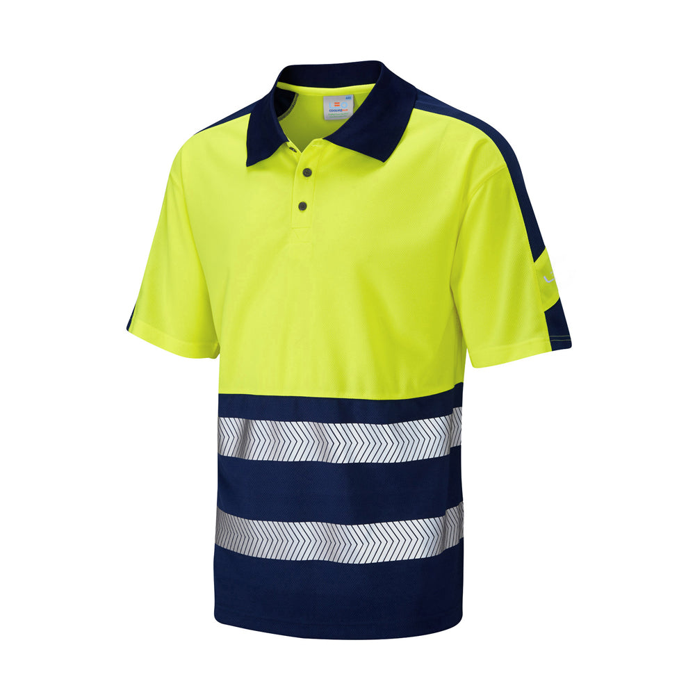 Leo Workwear EcoViz Performance Dual Colour Polo Shirt Breathable Lightweight