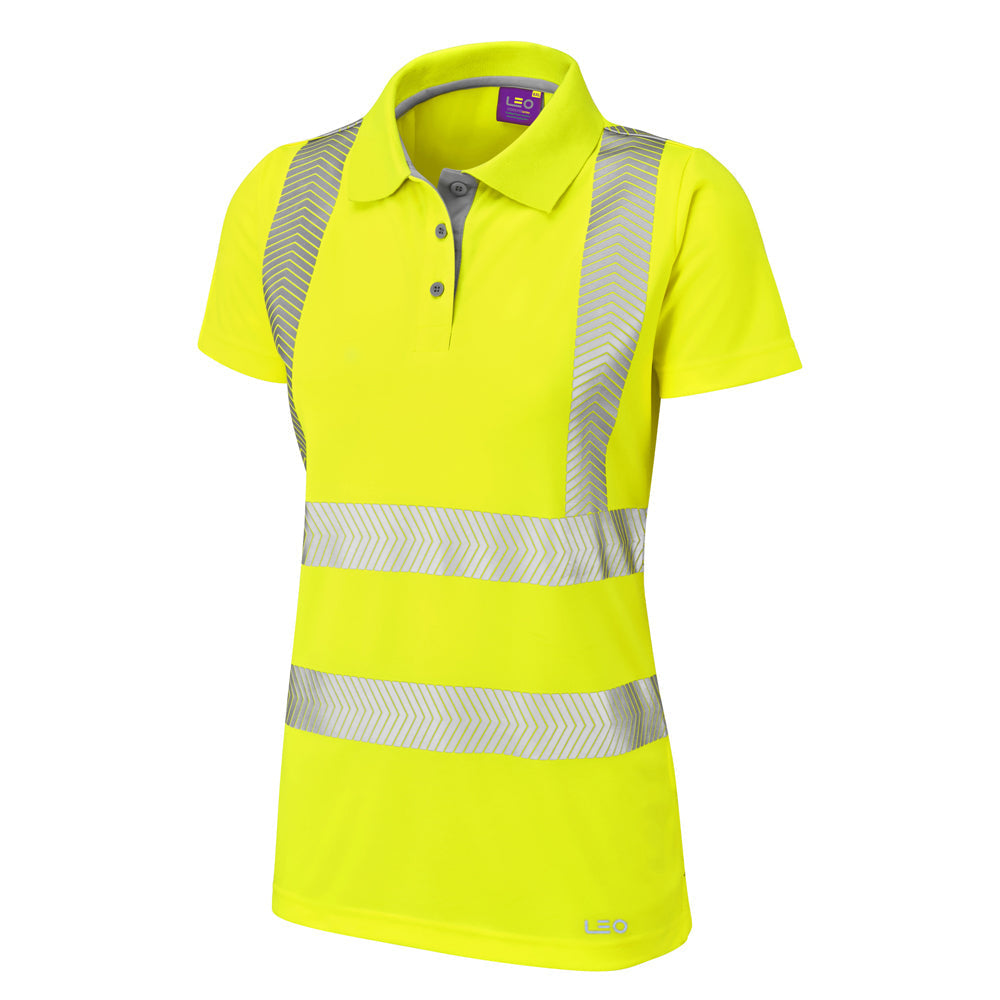 Leo Workwear EcoViz Performance+ Women's Polo Shirt UPF40+ Reflective Tape