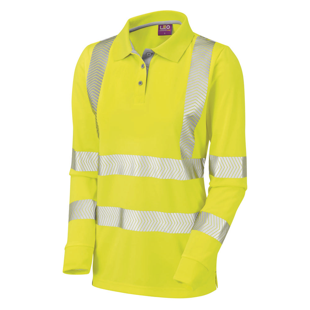 Leo Workwear EcoViz Performance+ Women's Polo Shirt UPF40+ Reflective Tape