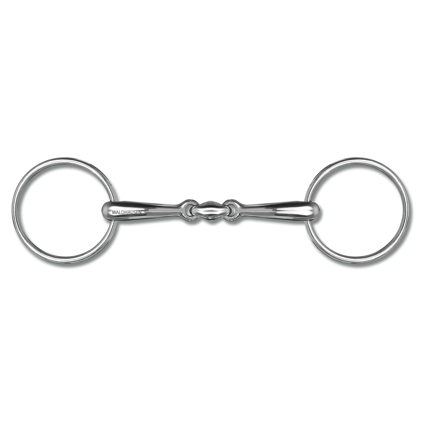 Waldhausen Horse Double Jointed Snaffle Bit With Oval Lozenge Stainless Steel