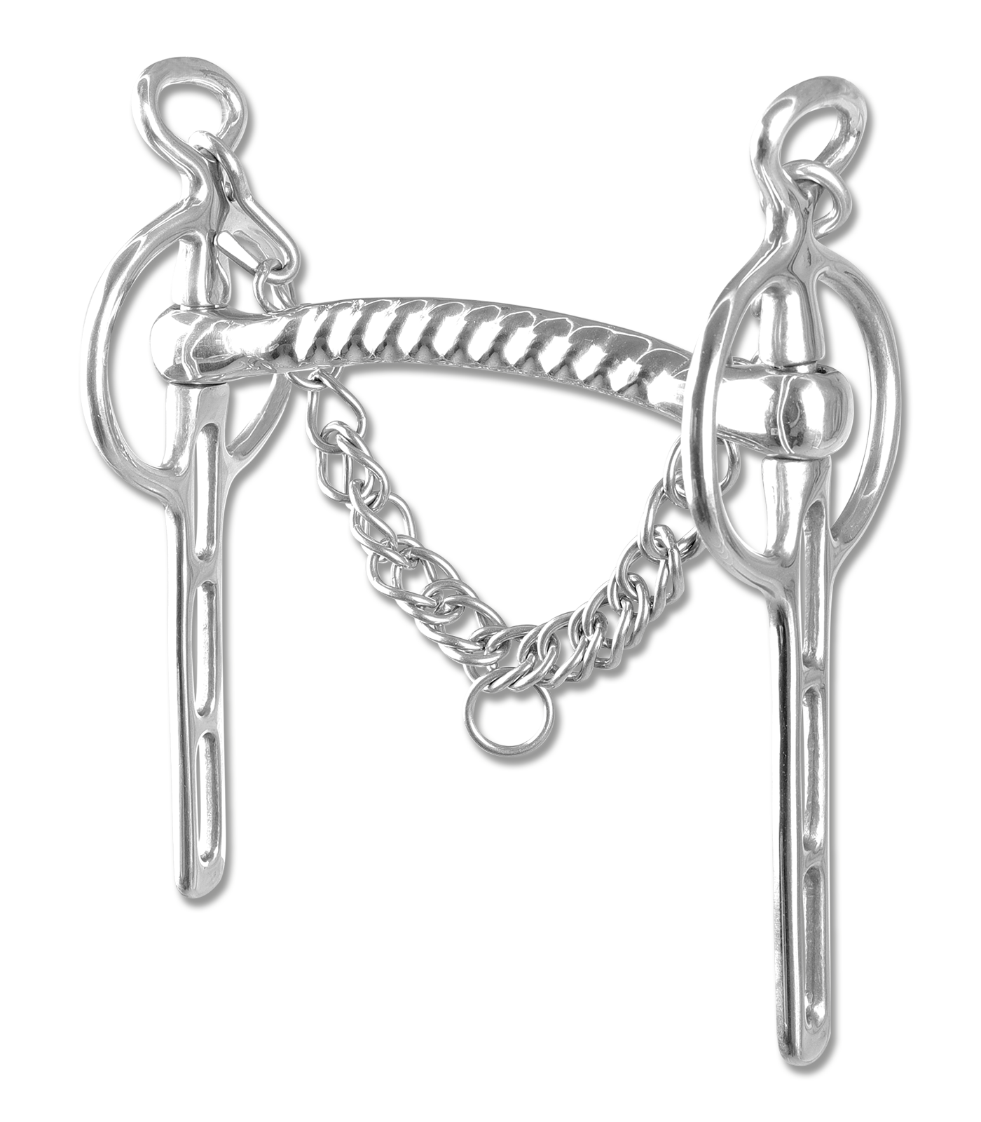 Waldhausen Horse EST Liverpool Driving Bit With Movable Shanks and Curb Chain