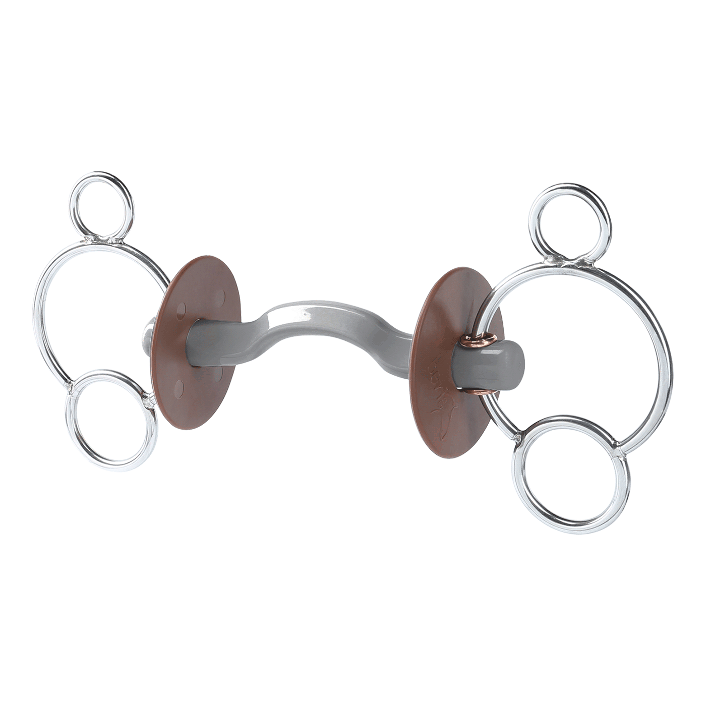 Beris Horse Soft 3-Ring Bit With Konnex Tongue Port 3Ring For Comfortable Fit