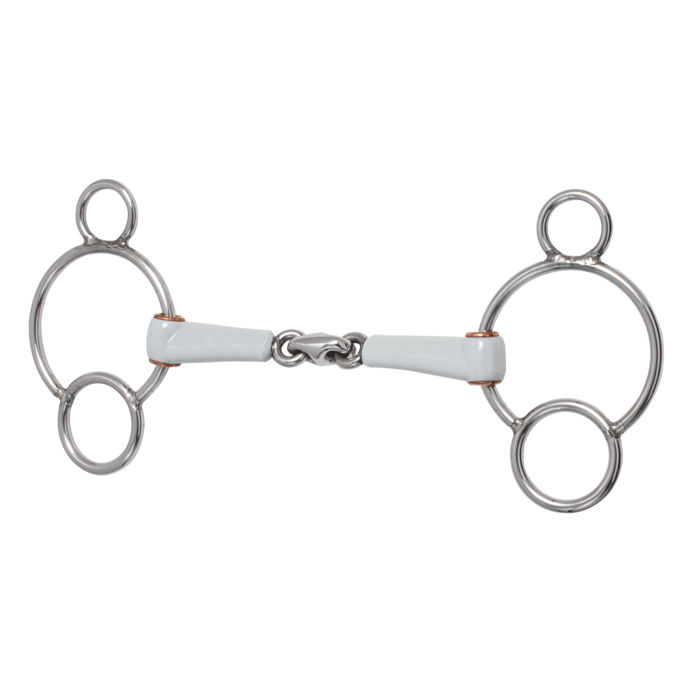 Beris Horse Double Jointed 3-Ring Bit 3Ring Smooth Plastic Mouthpiece