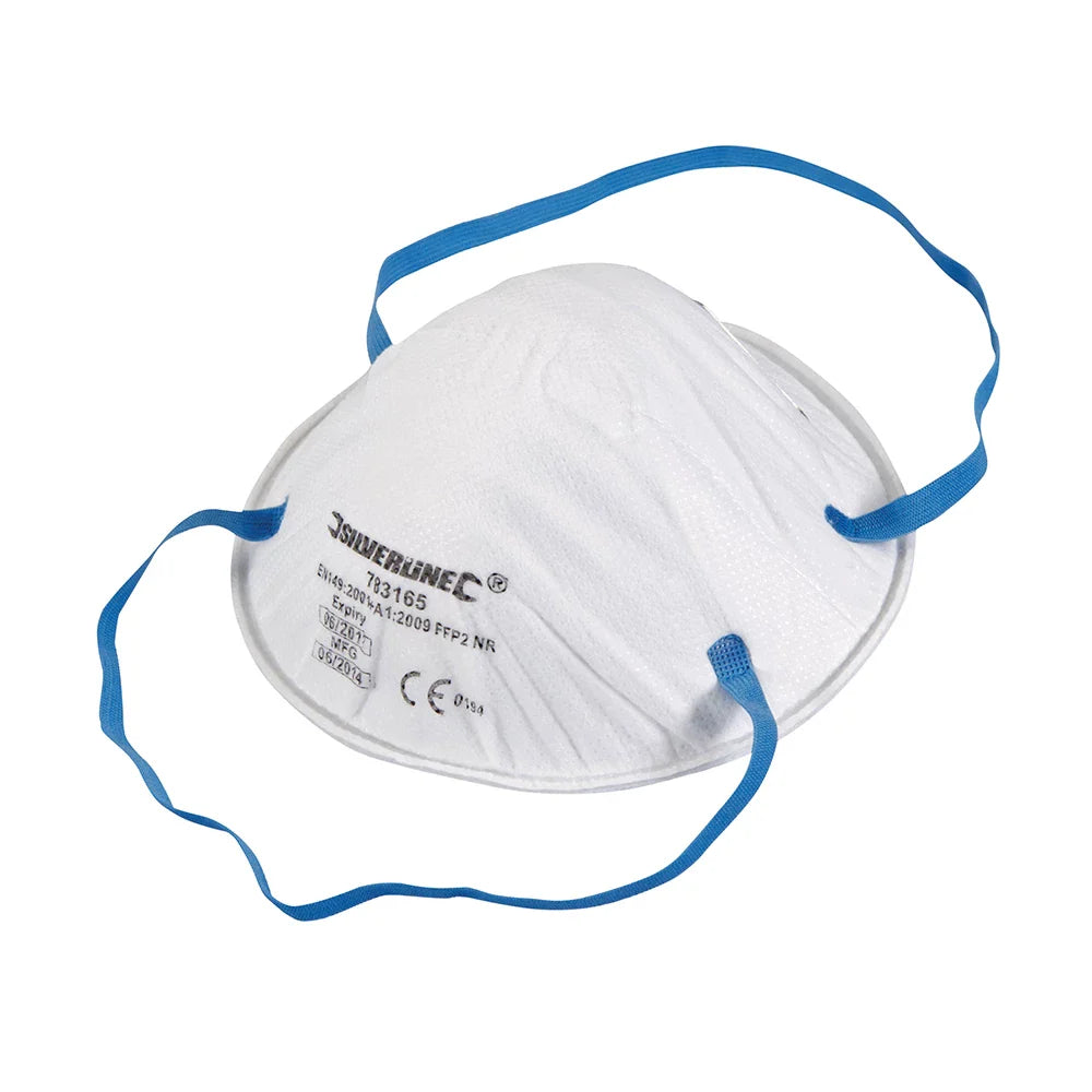 Silverline FFP2 NR Moulded Face Masks 20 Pack Disposable Dust Protection