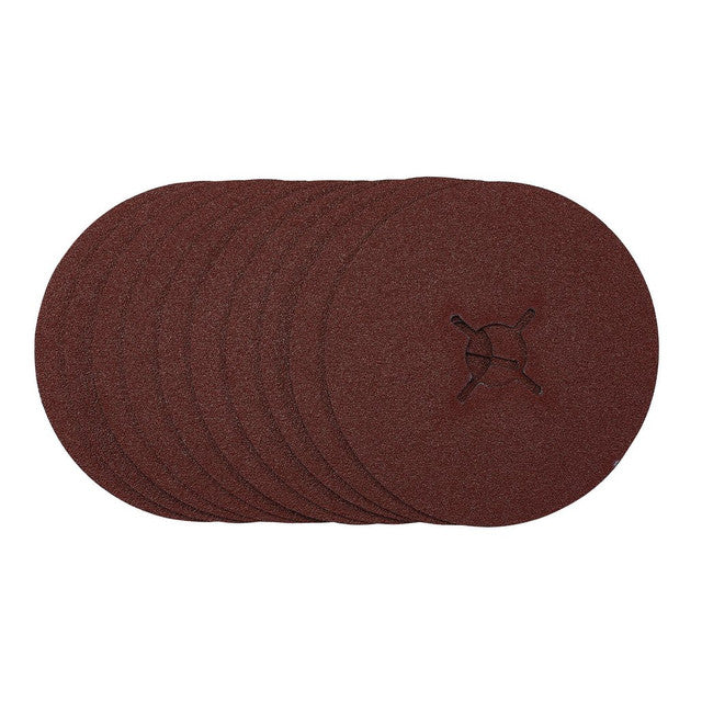 Draper Tools 125mm Fibre Sanding Discs 60 Grit Pack of 10 for Metal Finishing