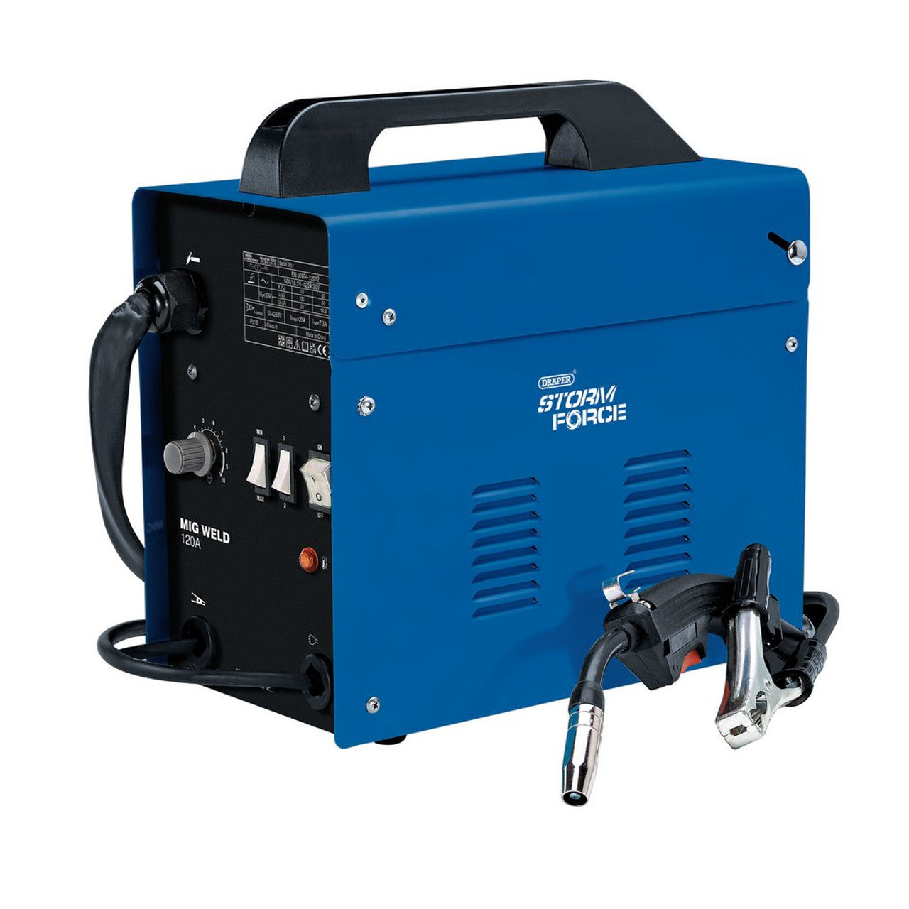 Draper Storm Force Gasless MIG Welder 120A Portable Adjustable Wire Speed