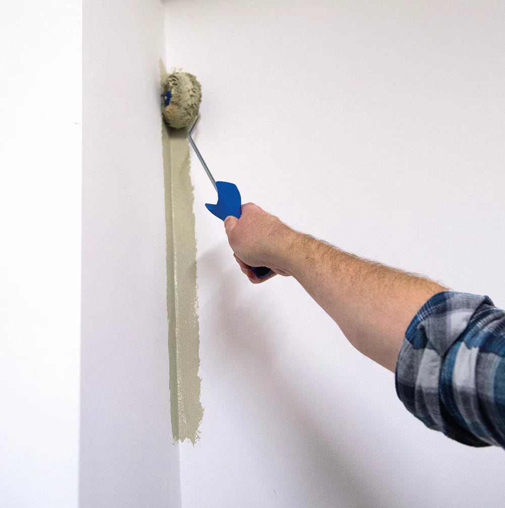 Silverline Corner Paint Roller with Long H&le & 12mm Pile Sleeve for Neat Edges