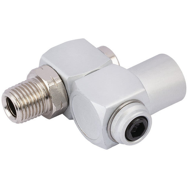 Draper Tools 1/4" BSP Swivel Connector Male Female Thread Aluminium Steel