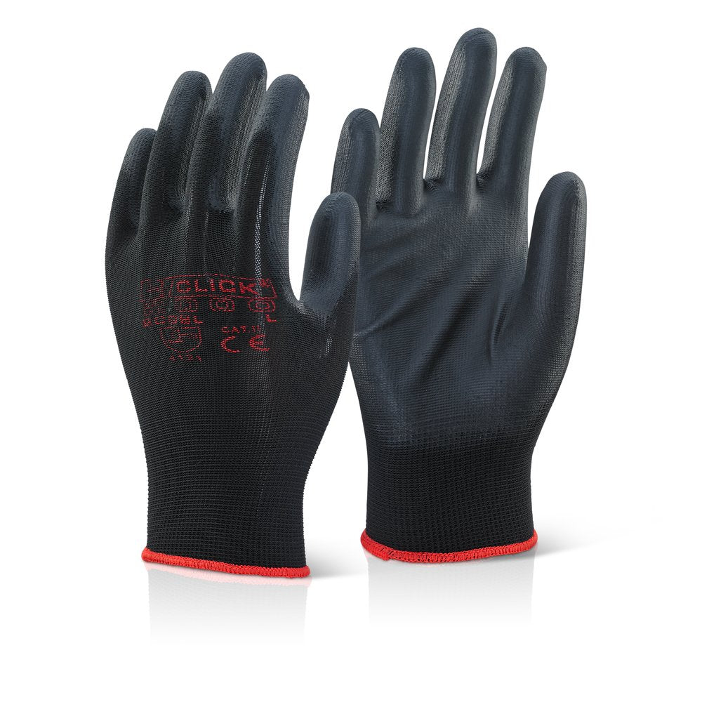 Beeswift PU Coated Gloves BL Durable Polyester Grip EN388 Certified Safety Wear