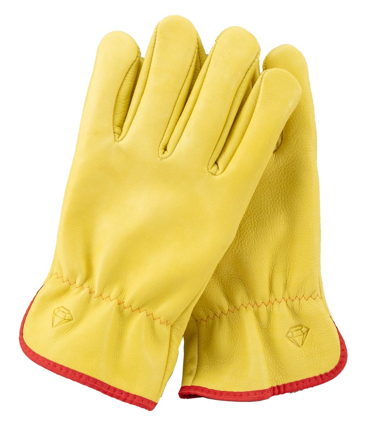 Unbreakable Premium Lined Drivers Glove Yellow Cow Grain Leather Fleece Lined
